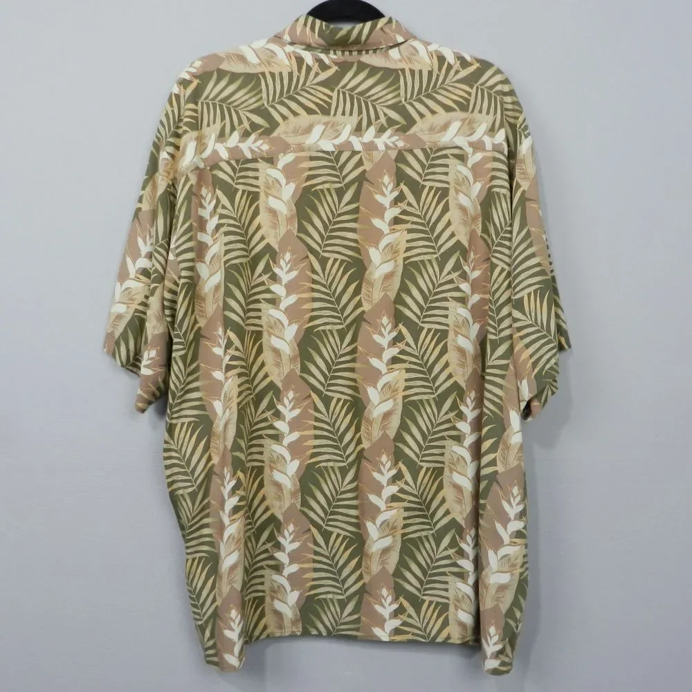 Vintage Puritan Hawaiian Shirt Sz XL Tropical Palm Leaf Beach Summer Retro FLAWS